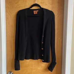LIKE NEW Tory Burch Ribbed Cardigan - M, Black